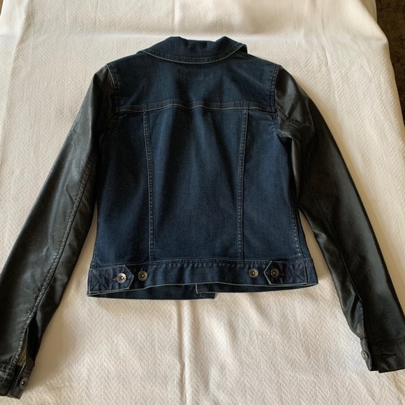 Calvin Klein Jean and Faux Leather Jacket, XS, Blue - Picture 9 of 9